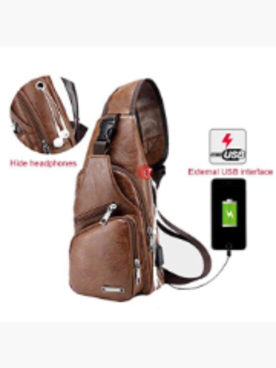 Vintage Leather Sling Bag Crossbody Backpack for Travel main image 4
